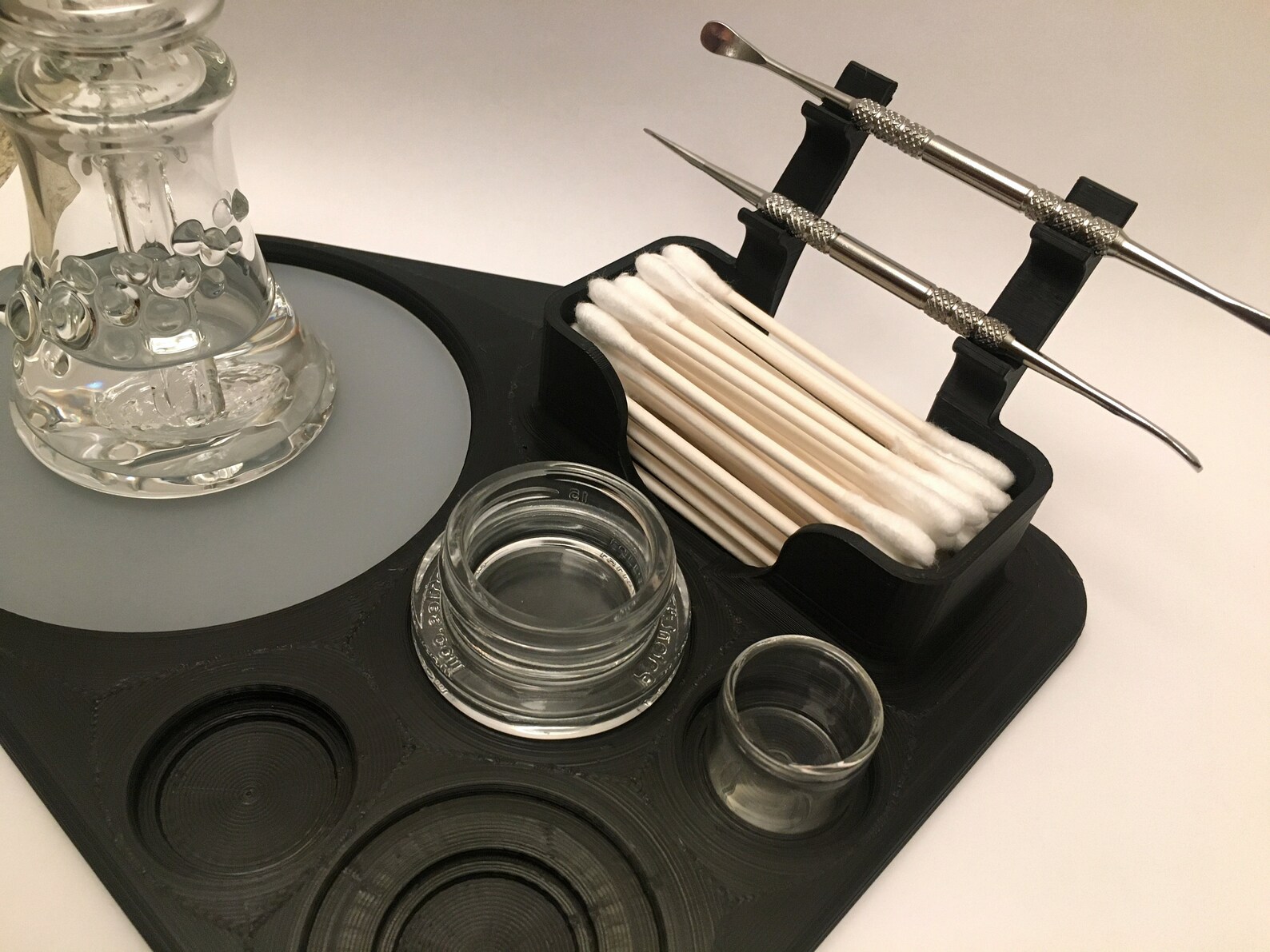 Rig Tray in Black Silicone padded dab station w/ double dab Etsy