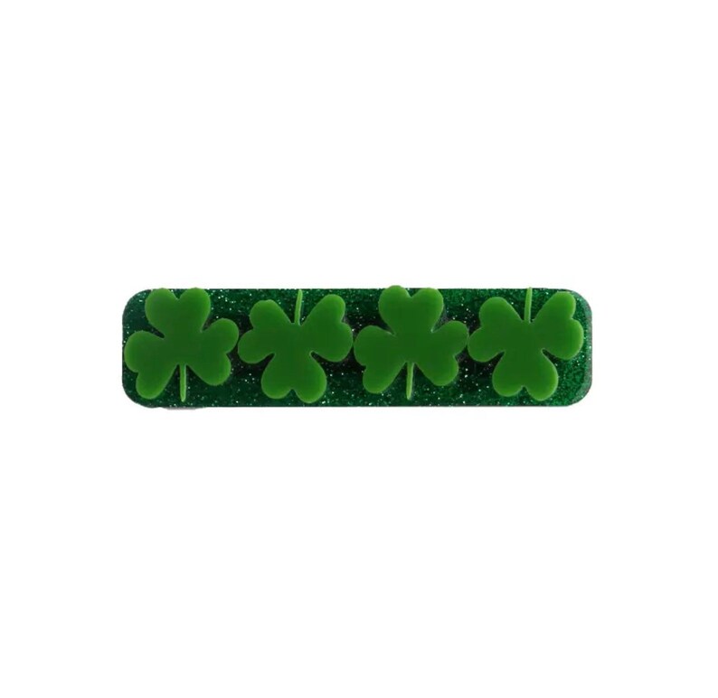 Patrick\u2019s Green Shamrock Lucky Charm Clover Hair Alligator Clip Easter Spring Summer Girls Toddler Baby Bow Gift St