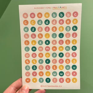 Fruit Punch Alphabet Sticker Sheet || Matte Vinyl Journal, Planner Stickers