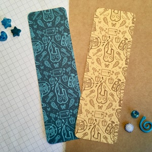 2pc Bioshock Video Game Inspired Bookmark Set || Vintage Bioshock Inspired Pattern Featuring Big Daddy and Splicer Mask