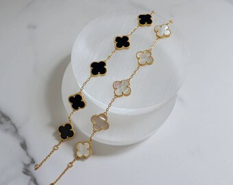 Fashion Four-Leaf Clover Five-Flower Bracelet Female Clover Peacock White Fritillary 18k Rose Gold Bracelet White