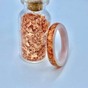 Rose Gold and White Ceramic Ring