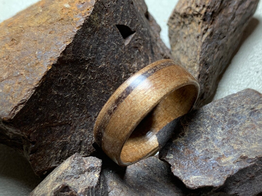 Dinosaur Bone and Fumed Aspen - Wood Ring - Etsy