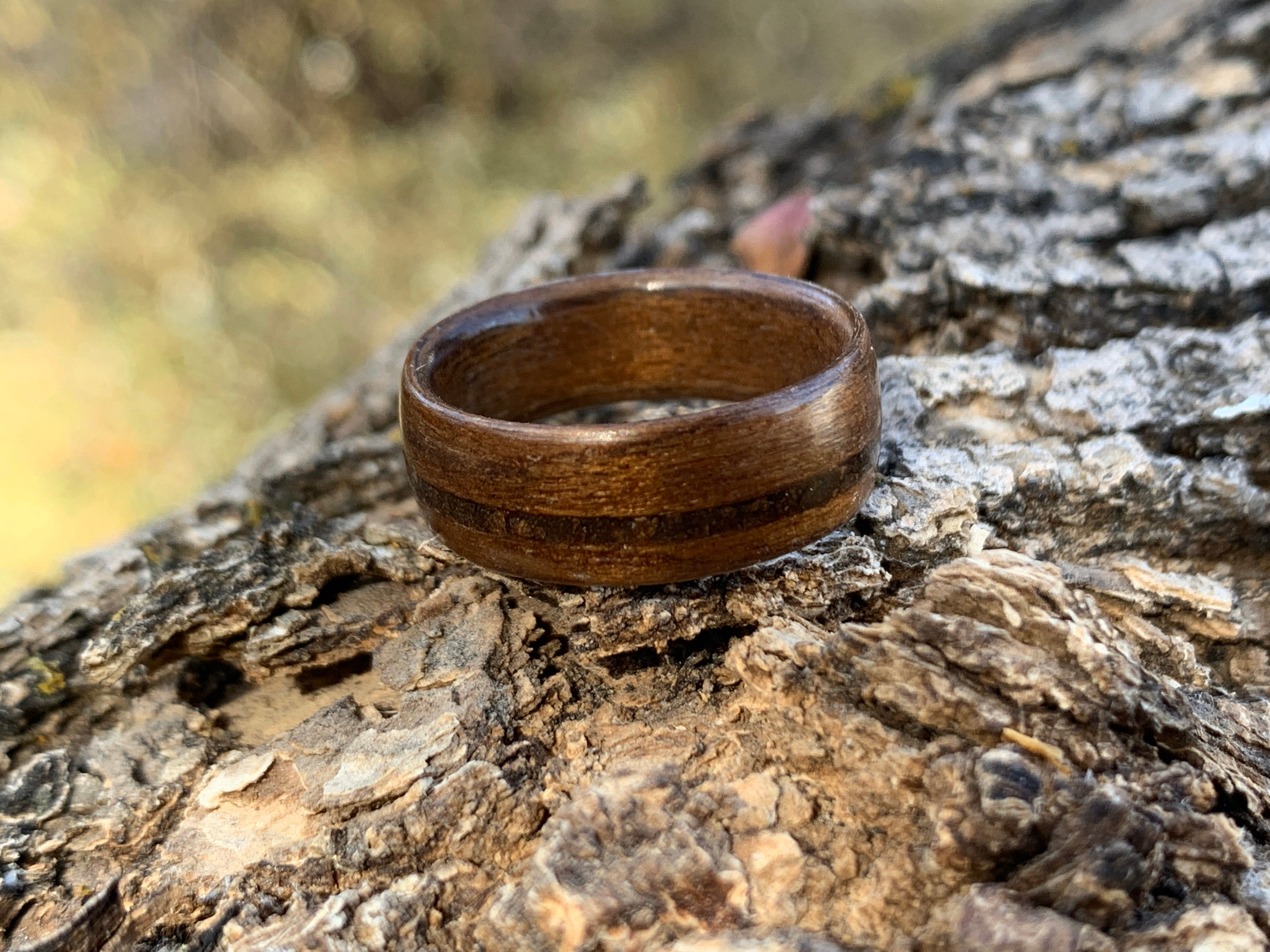 Dinosaur Bone and Fumed Aspen - Wood Ring - Etsy
