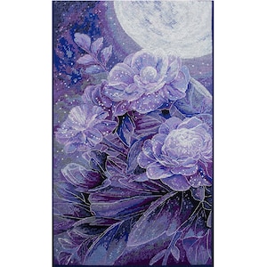 Kit de punto de cruz &quot;Pinturas de la noche&quot; flores DIY Kit completo de punto de cruz contado, Kit de inicio de costura, Kit de bordado Regalo mujer АН-165
