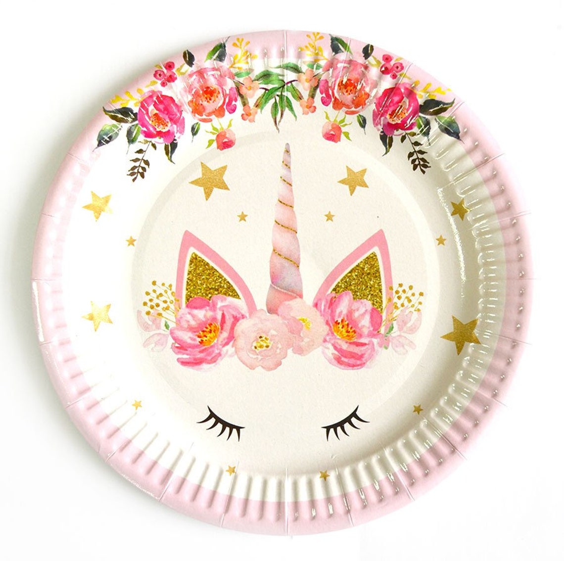 Unicorn Birthday Plates Set of 10 Birthday Party Unicorn Theme Etsy