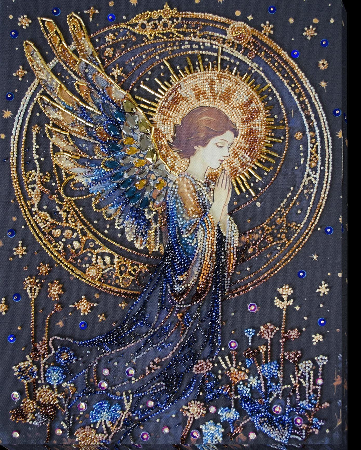 ビーズ刺繍キット、DIYフルキット、裁縫キット、ビーズの絵、刺繍され