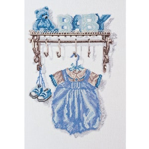 Kit punto croce Bambino fai da te Ricamo a mano Kit punto croce moderno Kit per principianti di ricamo fai da te È un maschietto Festa per baby shower Rivelazione del sesso