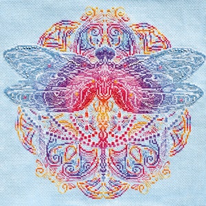 Diy Embroidery Kit for cross-stitch &quot;Summer road&quot;, dragonfly, insect theme, needlework, hand embroidery, modern kit cross stitch АН-144