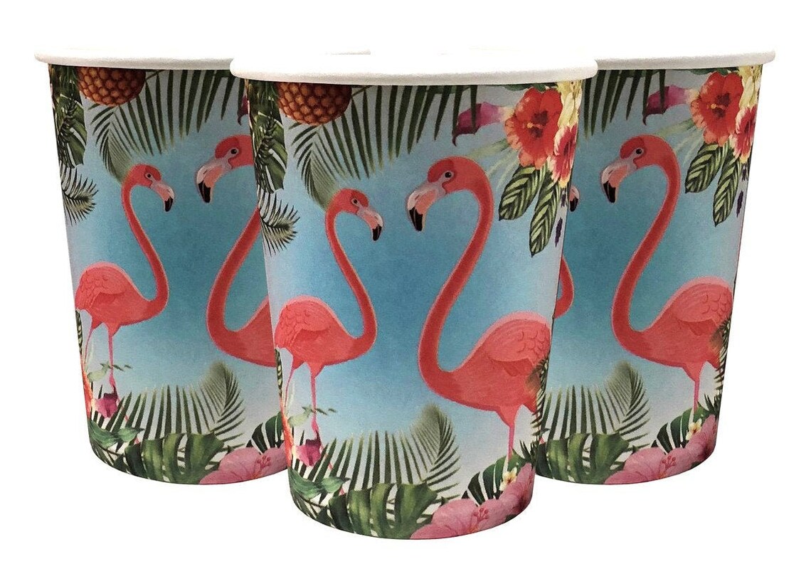 Flamingo Cups Birthday Set of 10 Cups Birthday Party Flamingo Etsy