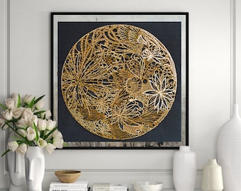 DIY Bead embroidery kit Moon filigree Kit beadwork Needlework craft kit Hand embroidery beading pattern Art for wall Set embroidery beads