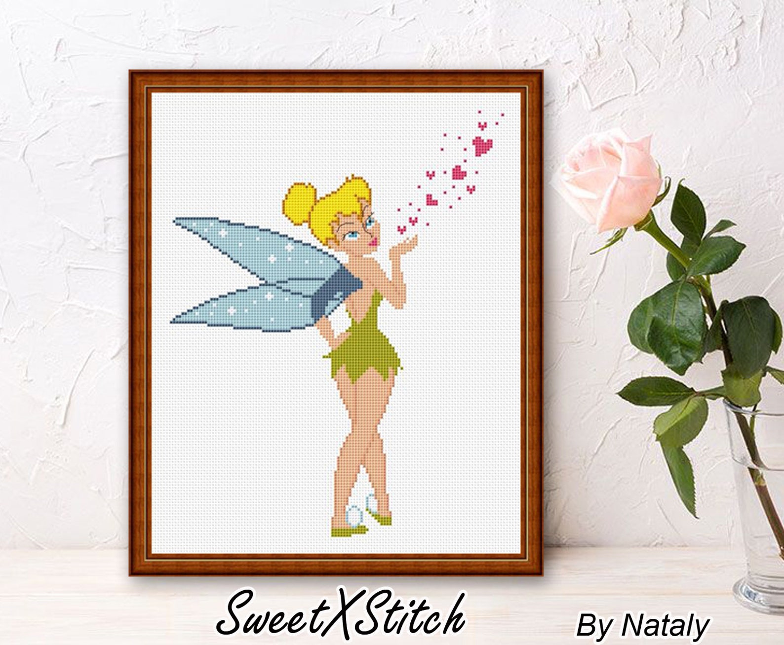 Tinkerbell cross stitch pattern pdf Peter Pan Disney fairies Etsy