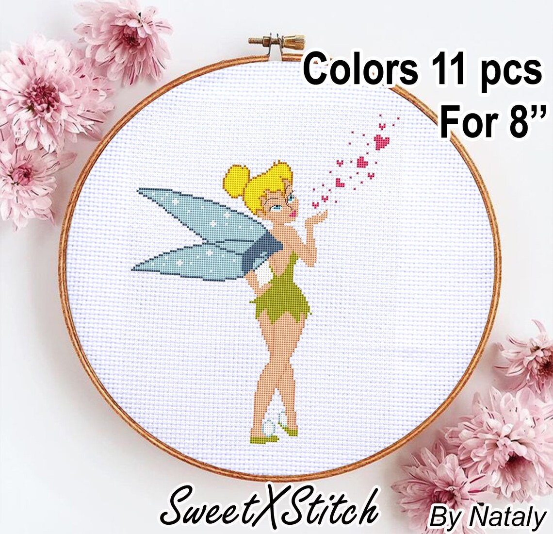 Tinkerbell cross stitch pattern pdf Peter Pan Disney fairies Etsy