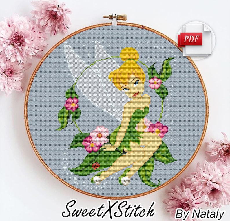 Tinkerbell cross stitch pattern Disney cross stitch Pattern | Etsy