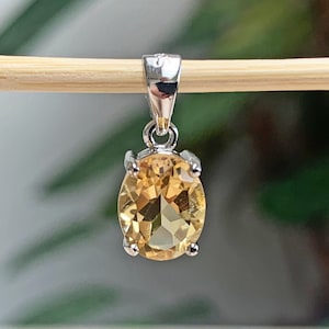 November (Citrine) Birthstone with giftcard Gold november citrine crystal necklace sterling silver, novmeber birthstone birthday gift