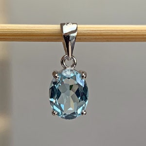 March (Aquamarine) Birthstone with giftcard Blue March Aquamarine crystal necklace sterling silver, March birthstone  birthday gift