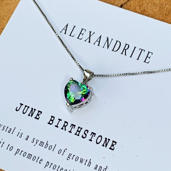 Alexandrite crystal necklace clearance