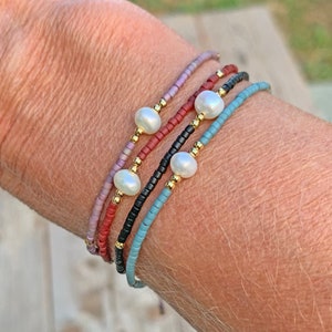 Miyuki beads  pearl bracelet  Colorful  bracelet  Beaded bracelet - Friendship bracelet - Minimalist jewelry  -Delicate bracelet
