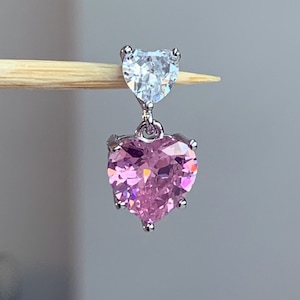 Pierre de naissance d'octobre (tourmaline) avec carte-cadeau Collier en cristal en forme de coeur rose en argent sterling, cadeau d'anniversaire de pierre de naissance d'octobre