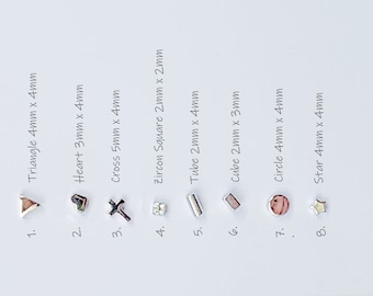 Piccoli orecchini individuali Argento sterling e placcato oro 4 mm Mix And Match Singolo (non una coppia) - Orecchini a bottone non corrispondenti - perno minimalista