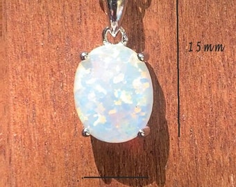 October (Opal) Birthstone with giftcard October opal with silver necklace October birthstone Birthday gift october