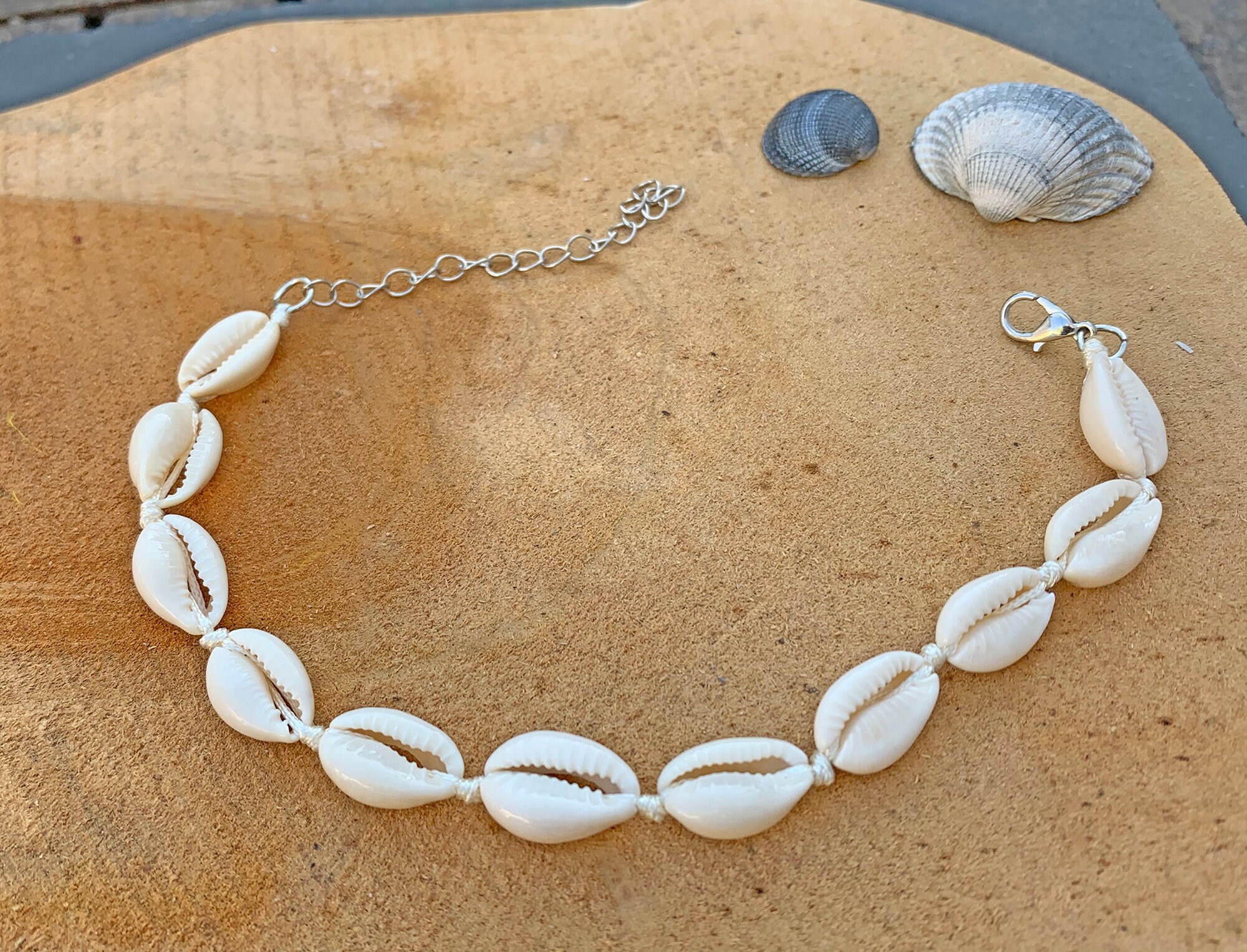 Shell Anklet With Cowrie Shell Boho Beach Anklet Bohemian - Etsy