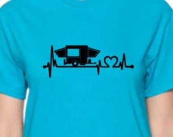 Heartbeat Camper  T-Shirt                 Free Shipping