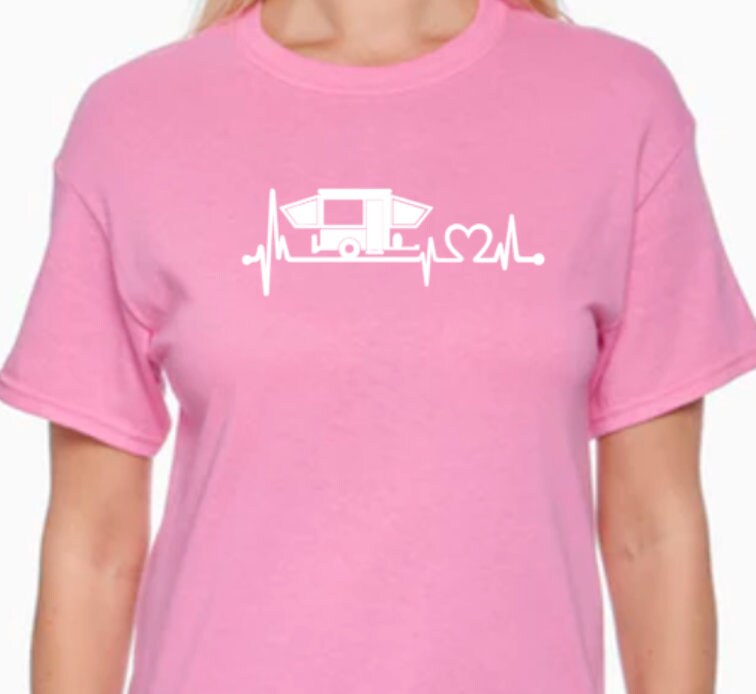 Heartbeat Camper T-shirt Free Shipping - Etsy