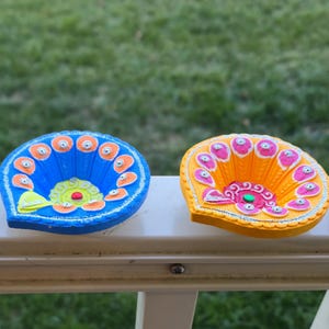 4 PC Hand Painted Clay Diya | Diwali Decorations