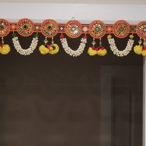Embroidered door toran | Indian door bandhanwar, Diwali Auspicious door decoration/gifts