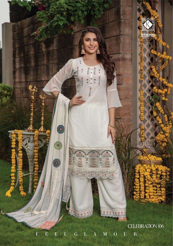 Exquisite floral dress - white indian gown - party wear gown - indian –  shakthistyles