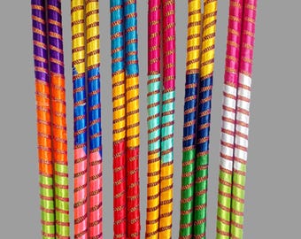Assorted colors 15 inches multi color dandiya sticks for Navratri or wedding garba celebration, Dandiya sticks bulk price options available
