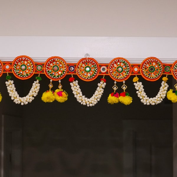 Embroidered door toran | Indian door bandhanwar, Diwali Auspicious door decoration/gifts