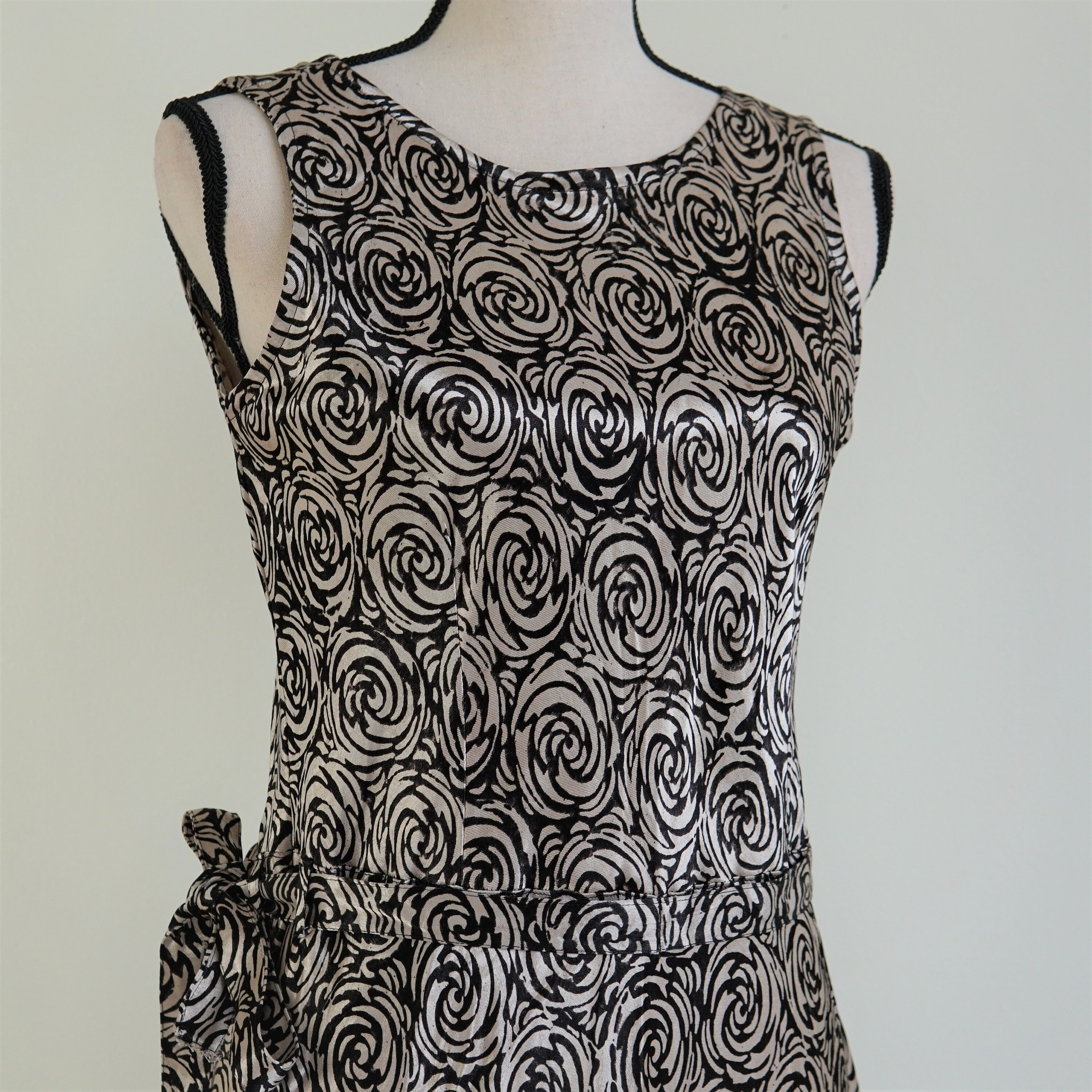 Naturally Dyed 100 Mushroom Silk Dress Black Sleeveless Etsy UK