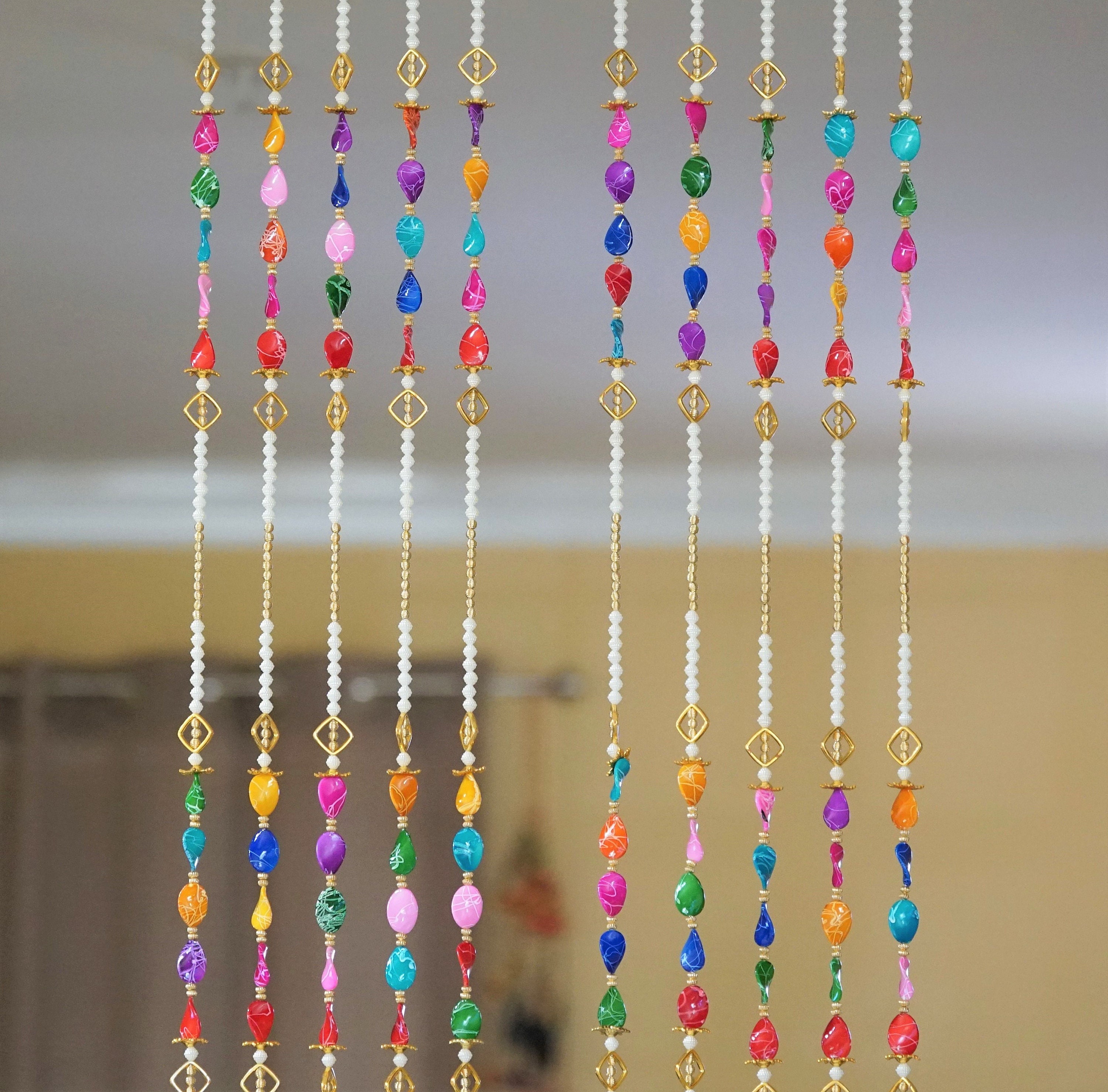 7 Ft. 10 PC Set of Colorful Beaded Curtains hippie Window Etsy Canada