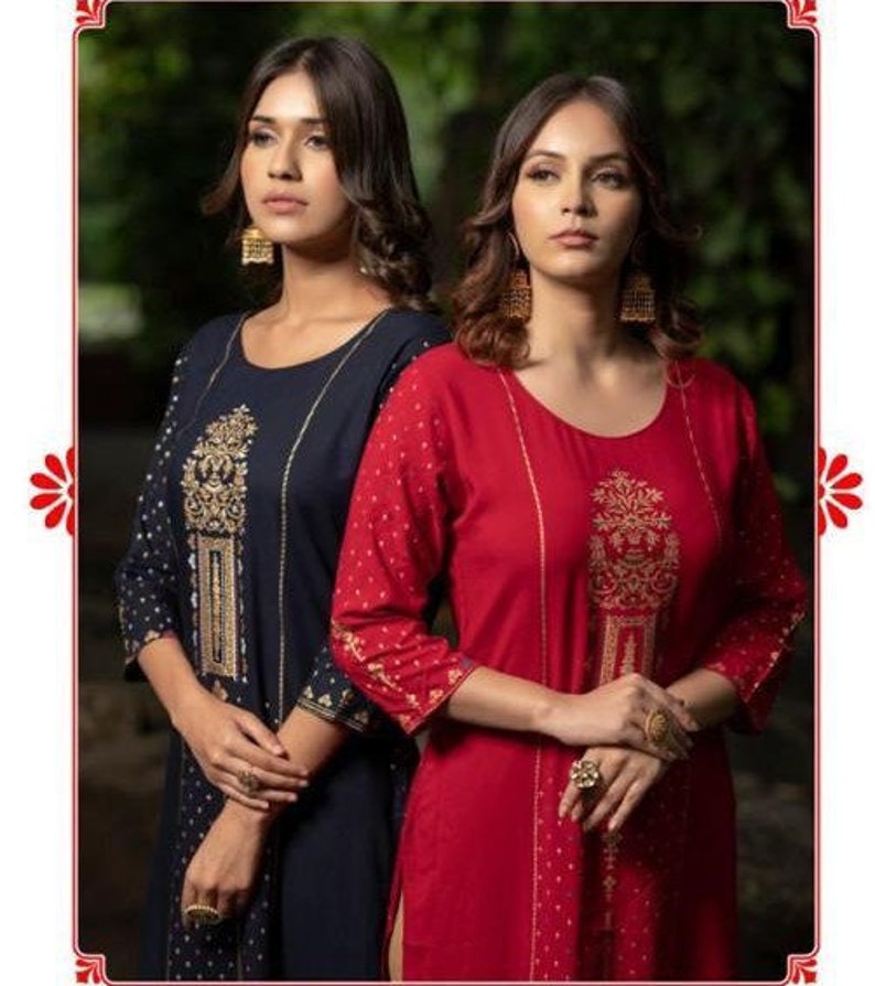 beach kaftan Bohemian tribal 2 side cut cotton relax kurti Red Indian golden block printed soft material kurti fallsummer casual dress