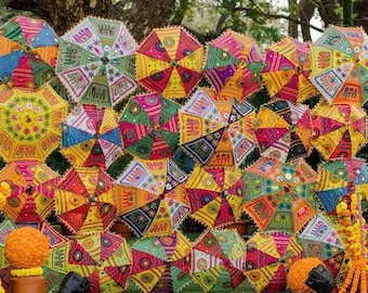 10 pc set of Indian wedding umbrella decoration.