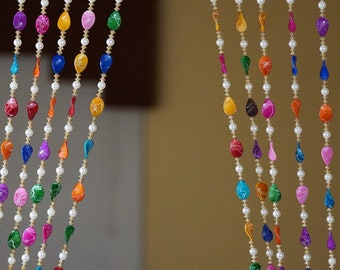 7 Ft. -20 PC Colorful Beaded Curtains |hippie Window Beaded Veil