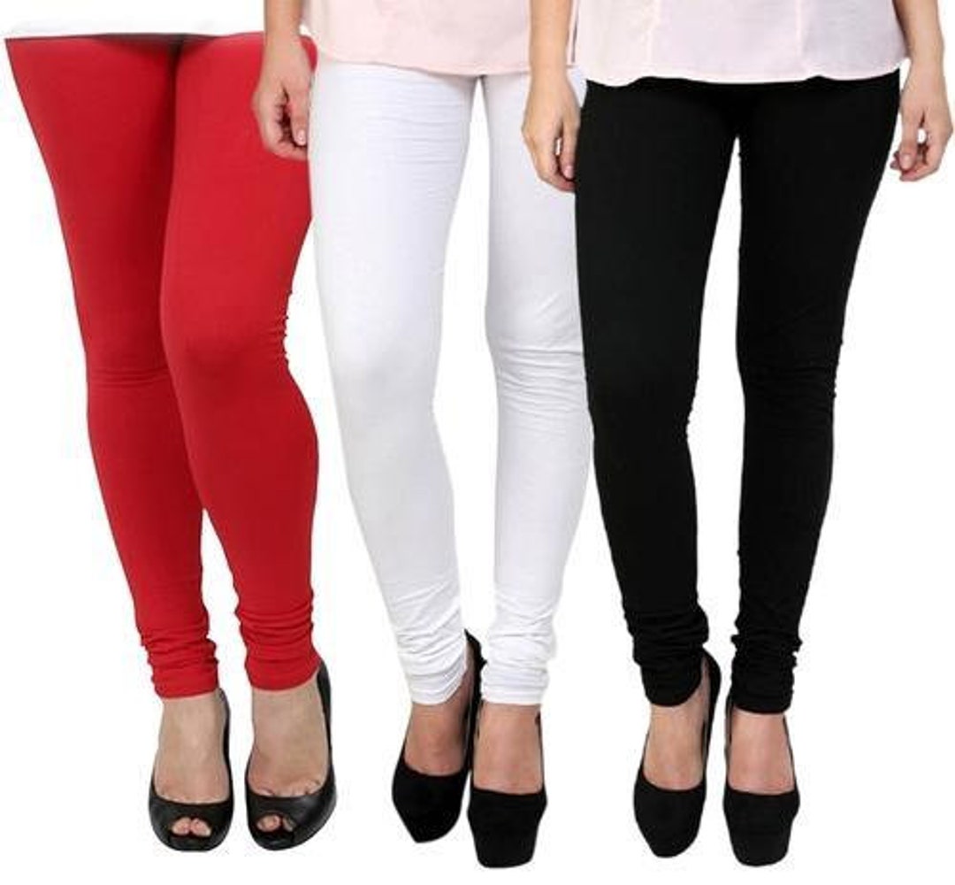 Buy Womens Ethnic Cotton Churidar Leggings Solid Yoga Pants, Casual  Trouser, Kurti Pants, Authentic Stretch Indian Comfortable Leggings Online  in India 