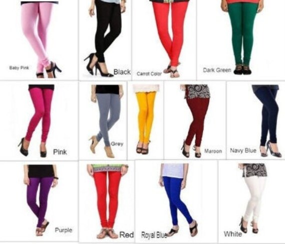 Buy Womens Ethnic Cotton Churidar Leggings Solid Yoga Pants, Casual  Trouser, Kurti Pants, Authentic Stretch Indian Comfortable Leggings Online  in India 