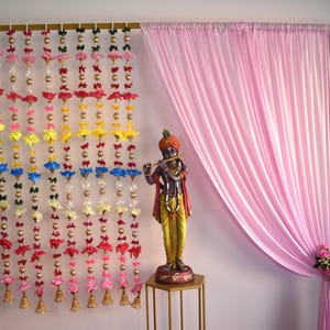 5 ft Multi color garland with pearl beads | Indian theme party backdrop, Rainbow theme colorful curtain, Diwali/wedding party decoration!