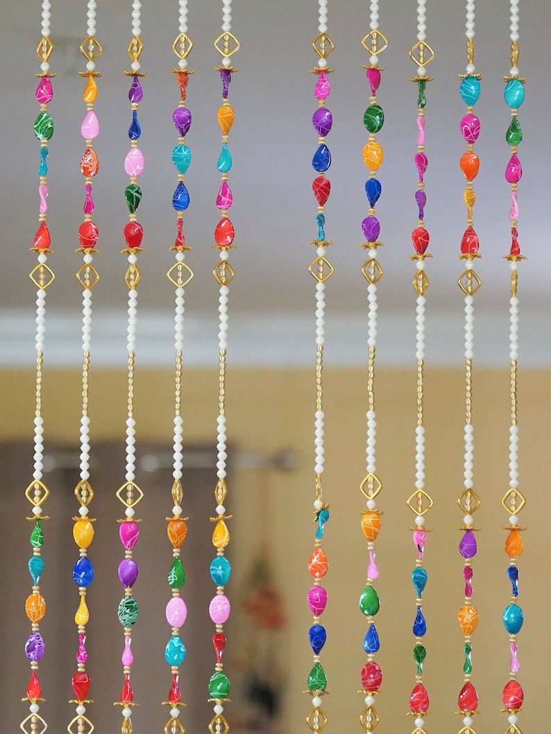5ft. 10 PC colorful beaded curtains Hippie window Beaded Etsy