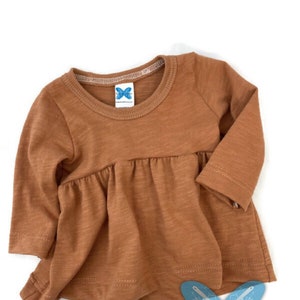Ruffle top / Peplum top / Fall Top / Winter Top / Baby peplum / Toddler peplum / Long sleeve ruffle top / Organic cotton / Slub fabric