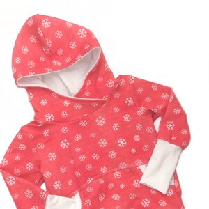 Snow Flakes / Pastel / French Terry / Winter / Christmas / Holiday / Pockets / Warm / White / Grow with Me /  Hoodie / Size 1-3 years