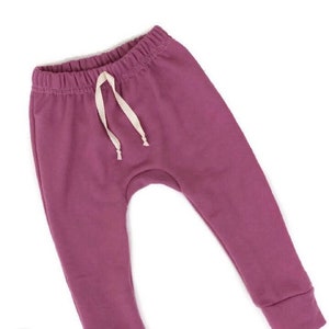 Purple / Harem / Joggers / Baby Pants / Toddler Pants / Organic / French Terry Pants / Cuffed Pants / Drop Crotch / Fall Pants / Joggers