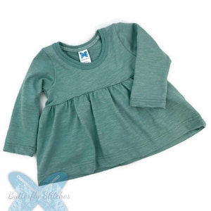 Rüschentop / Peplum Top / Winter Top / Baby Schößchen / Kleinkind Schößchen / Langarm Rüschentop / Bio Baumwolle / Slub Stoff