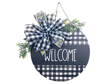 Farmhouse front door hanger, Welcome front door hanger, Everyday Welcome door hanger