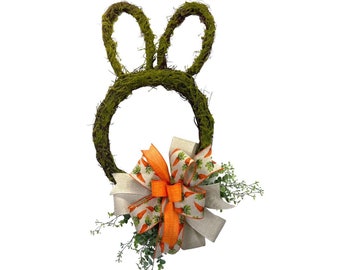 Grapevine bunny floral wreath for Easter, Easter decor, Grapevine Bunny decoration, Floral Bunny Front Door Wreath