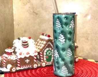 Christmas tree tumbler for Christmas, Christmas tumbler holiday gift for her, Holiday Christmas tree tumbler, Christmas tumbler