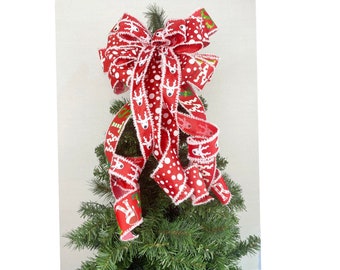 Christmas tree bow, tree topper, Tree bow, whimsical tree topper bow